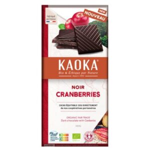 KAOKA TABLETTE CHOCOLAT NOIR 58% CRANBERRIE 100G