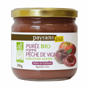 PUREE  POMME  PECHE VIGN  BIO  380G