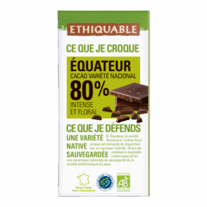 CHOCOLAT NOIR 80% BIO 100G