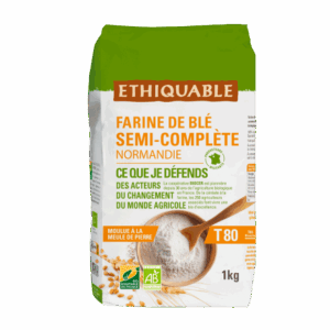 FARINE BLE  T8O  SEMI-COMPLETE BIO  1KG